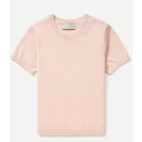Everlane The Cashmere Sweater Tee in Rose Pink - Picture 3 of 12